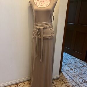 Wrapper Taupe Maxi Dress
